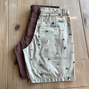 Eddie Bauer fly fishing fly shorts and brown shorts